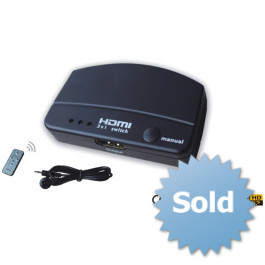 HDMI Switcher 3x1 with Extender IR and Remote (Support 3D)