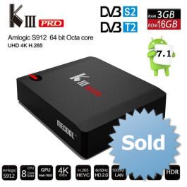 Мiнi ПК Smart TV Box KIII PRO DVB T2/ S2 Android 7.1 Amlogic S912 3/16GB WiFi BT 4.0