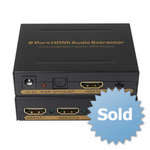 HDMI Splitter 1x2 HDMI + Audio (SPDIF+L/R) Audio Extractor, 3D,1080P